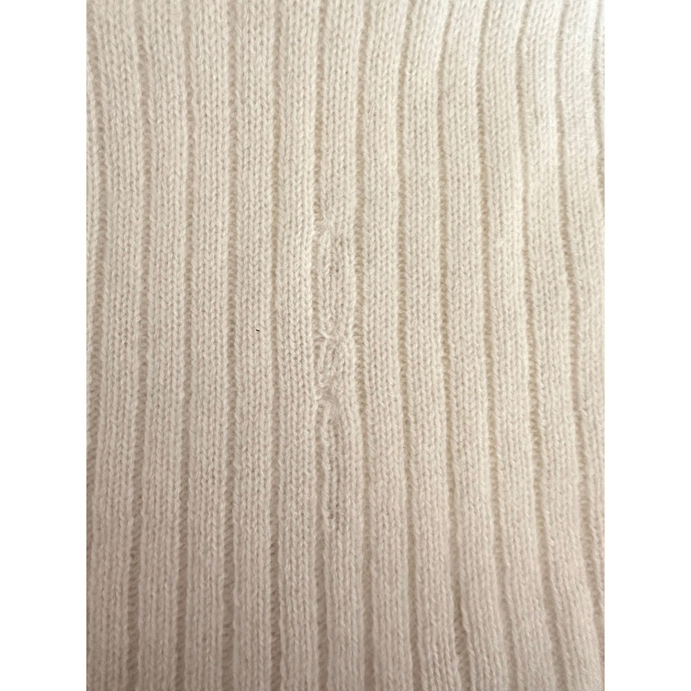 Reformation Sydney Cashmere Collared Sweater Ribbed V Neck Ivory Size Large - Picture 4 of 7